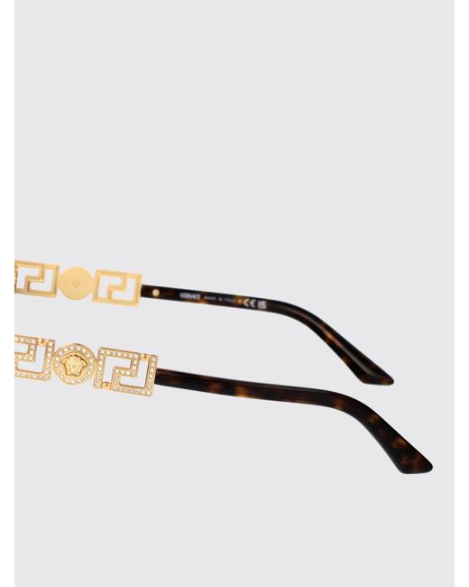 Versace Black Acetate Sunglasses With Set Rhinestones