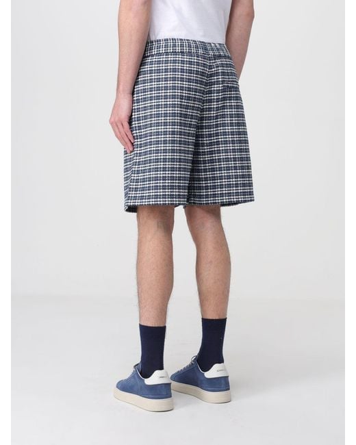 Carhartt Blue Check Cotton Shorts for men