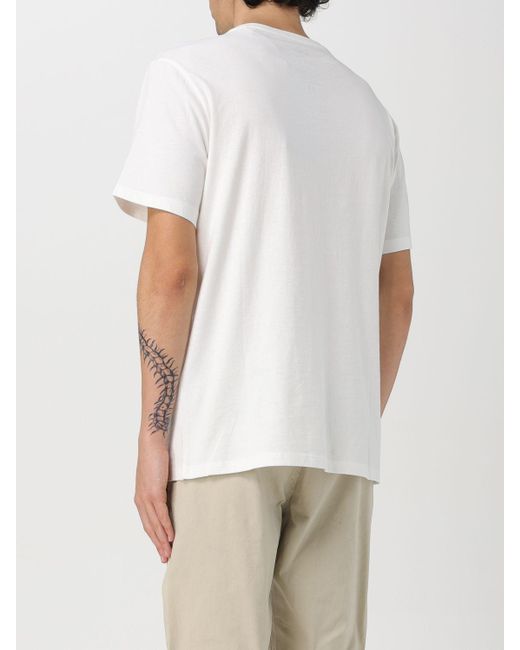 T-shirt in cotone riciclato con stampa di Ecoalf in White da Uomo