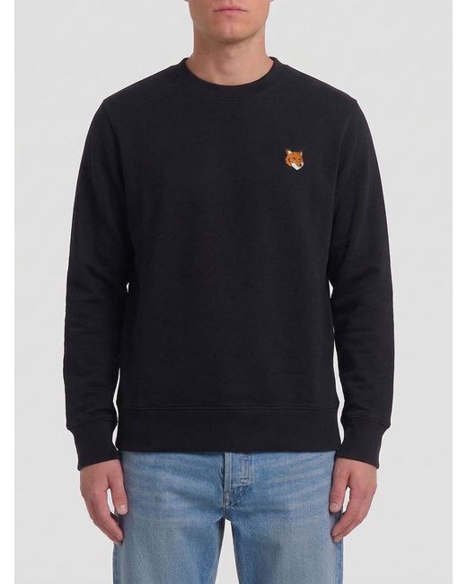 Maison Kitsuné Blue Maison KitsunÉ Cotton Crew Neck Sweatshirt for men