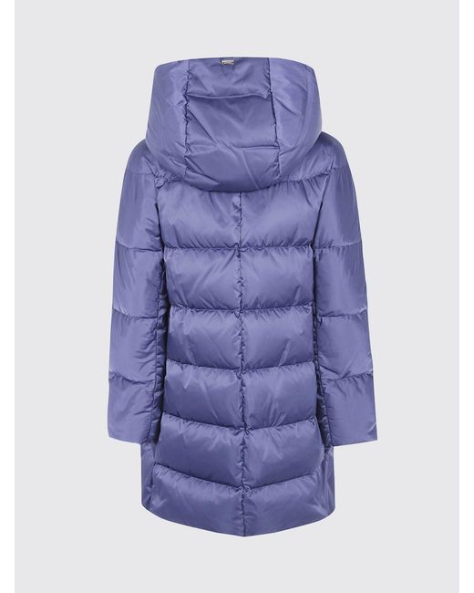 Herno Blue A-Shape Short Hooded Down Jacket