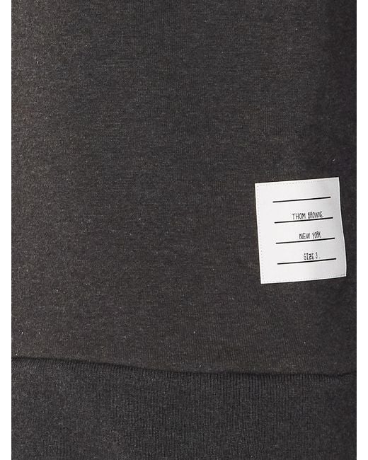 Thom Browne Gray Cotton Hoodie With Iconic 4-Bar Stripes On The Sleeve for men