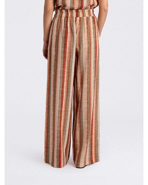 Momoní Orange MomonÌ Striped Silk Palazzo Trousers