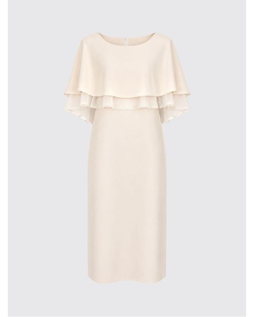 Alberta Ferretti Natural Midi Sheath Ceremony Dress