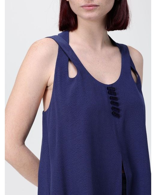 Emporio Armani Blue Fluid Viscose Top