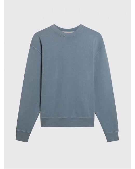 Golden Goose Deluxe Brand Blue Cotton Crew Neck Sweatshirt With Logo for men
