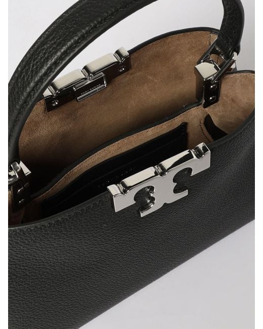Tory Burch Black Mini Eleanor Grained Leather Bag