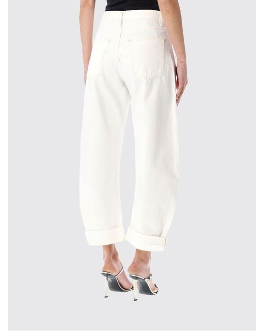 FRAME White The Bubble Cropped Denim Jeans