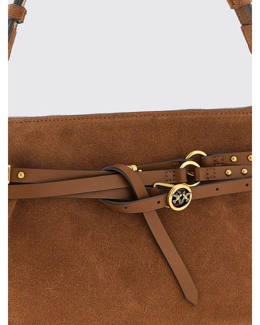 Pinko Brown Belt Bag Mini Suede Shoulder Bag