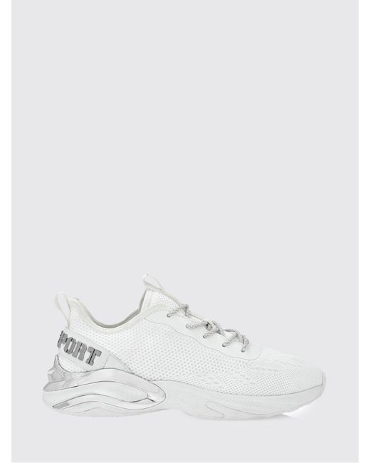 Philipp Plein White Crochet Knit Sneakers for men