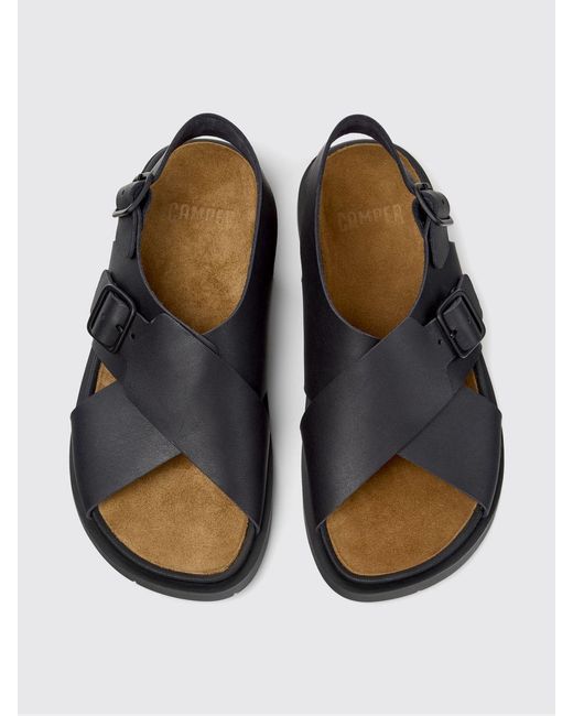 Camper White Lluc Leather Sandal