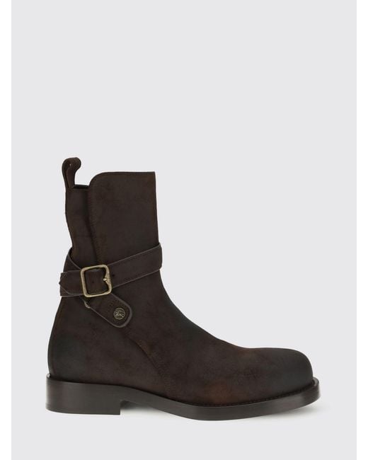 Burberry Black Waxed Leather Ankle Boot for men
