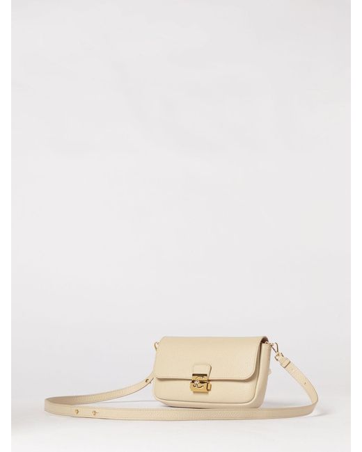 Coccinelle Natural C-Me Lock Mini Hammered Leather Bag