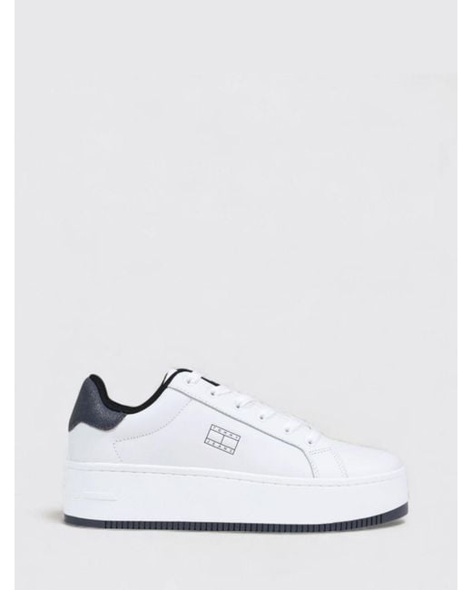 Tommy Hilfiger White Flatform Leather Tjw Sneakers