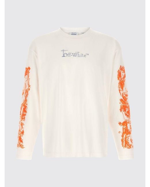 Off-White c/o Virgil Abloh White Long-Sleeved Cotton T-Shirt With Arrow Graphic Print for men