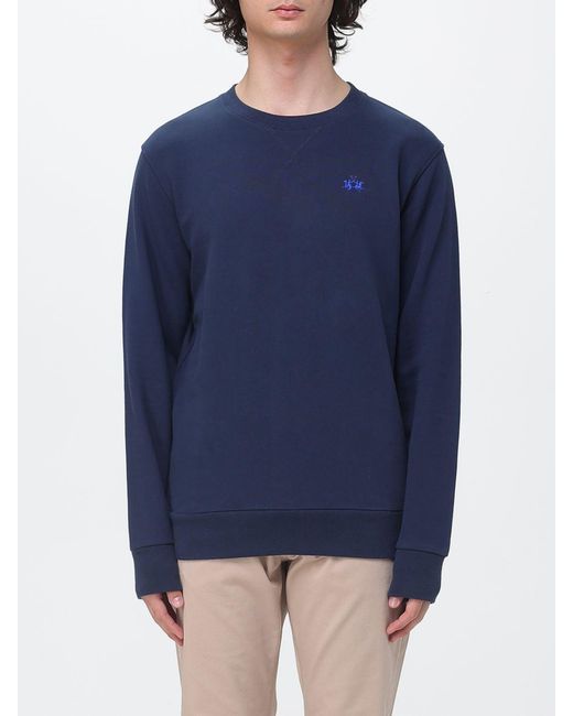 La Martina Blue Cotton Crew Neck Sweatshirt for men