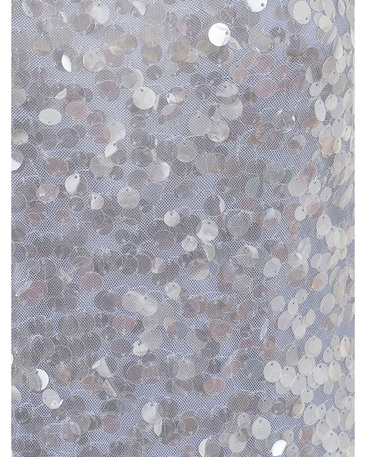 Ralph Lauren Blue Sequin Embellished Slim Fit Midi Cocktail Dress