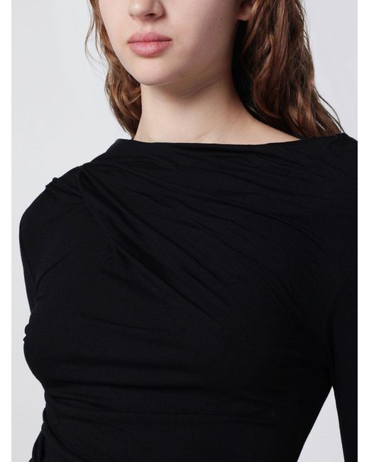 Entire studios Black Draped Long-Sleeved Top