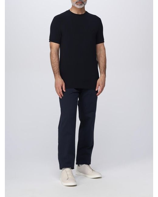 Giorgio Armani Black Viscose Blend T-Shirt for men