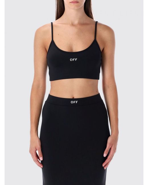 Top Cropped di Off-White c/o Virgil Abloh in Black