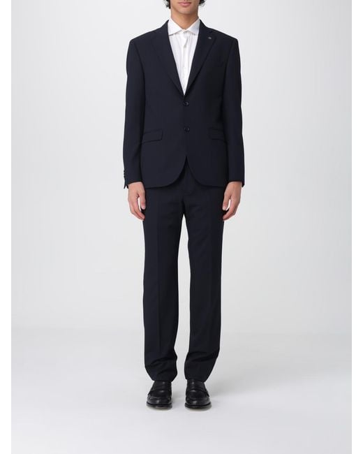 Manuel Ritz Blue Single-Breasted Suit for men