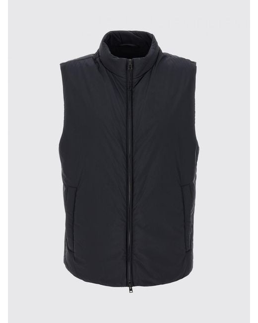 Herno Blue High Neck Water-Repellent Padded Gilet for men