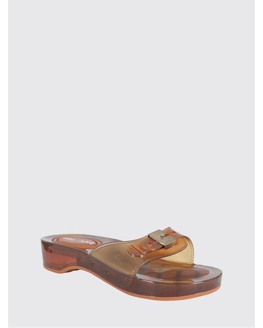 Melissa X Scholl Brown Pescura Pvc Mules Sandals With Adjustable Strap