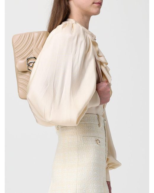 Gucci Natural Gg Marmont Medium Shoulder Bag