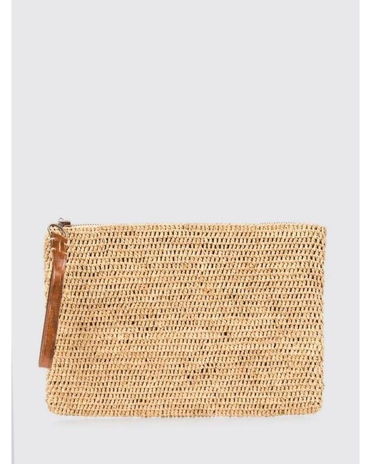 IBELIV Natural Tea Ampy Crocheted Raffia Pouch