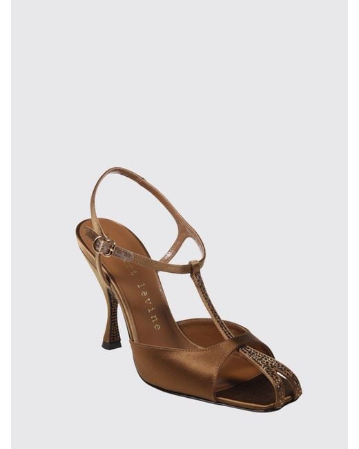 Herbert Levine Natural Hidden Gem Satin Sandal With Rhinestones
