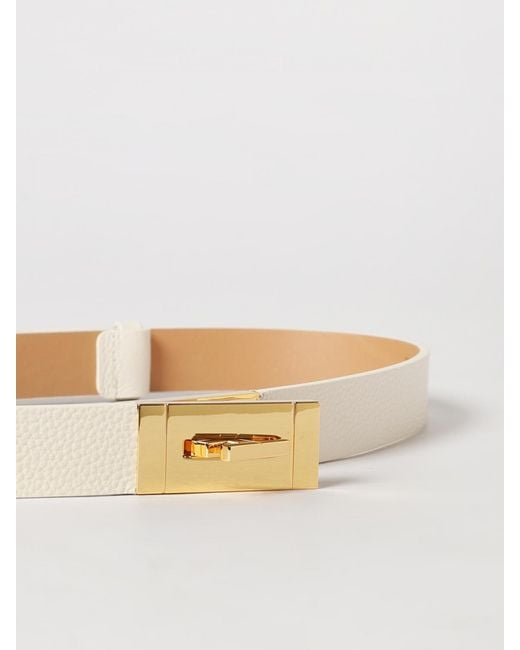 Elisabetta Franchi Natural Hammered Leather Belt