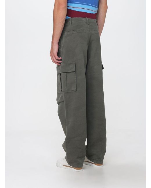Fendi Gray Wide-Leg Cotton Cargo Trousers With Waist Belt for men