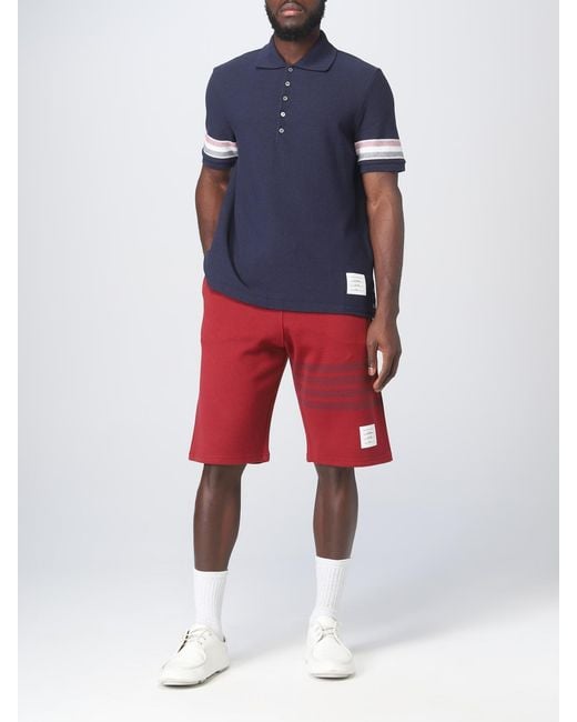 Thom Browne Blue Polo Shirt In Cotton for men