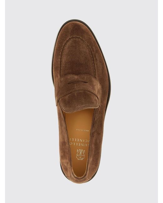 Brunello Cucinelli Brown Suede Loafers for men