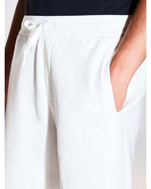 ARMANI EXCHANGE White Cotton Blend Jogging Shorts for men