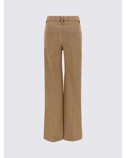 Brunello Cucinelli Natural High-Waisted Cropped Wide Leg Denim Jeans With Monili