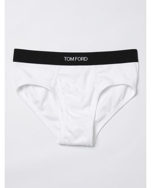 Tom Ford White Cotton Briefs With Elastic Waistband for men