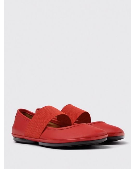 Camper Red Ballet Pumps
