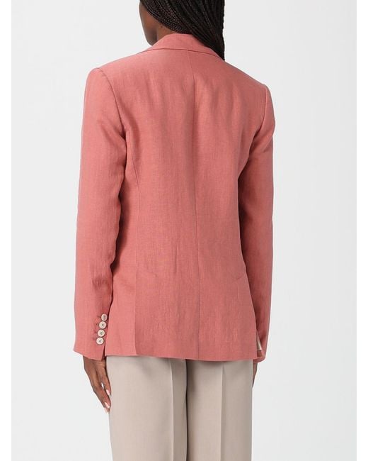 Eleventy Pink Single-Breasted Linen Blazer