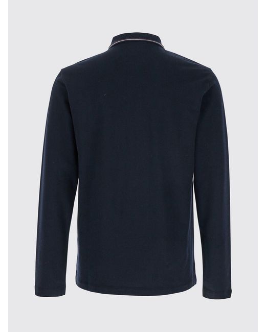 Emporio Armani Blue Slim Fit Long-Sleeved Polo Shirt for men