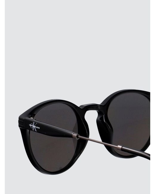 Calvin Klein White Rounded Tortoiseshell Acetate Sunglasses for men