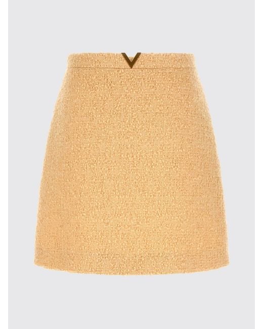 Valentino White Vlogo Virgin Wool Mini Skirt