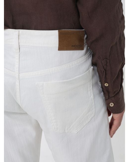 Incotex White Wide-Leg Jeans for men