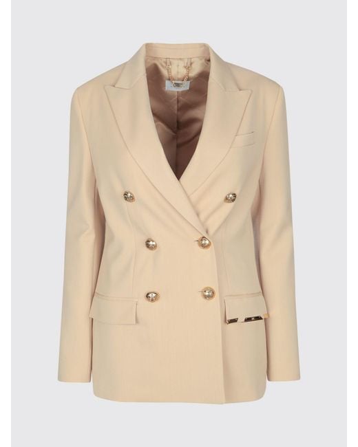 Elisabetta Franchi Natural Double-Breasted Blazer