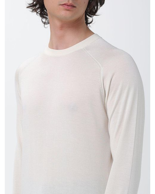 Kangra White Silk And Cashmere Blend Crew Neck Knitwear for men