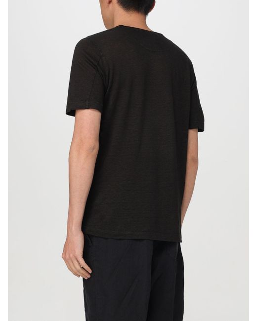 T-shirt basic di 120% Lino in Black da Uomo