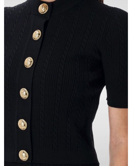 Cardigan Con Bottoni Gioiello di Balmain in Black
