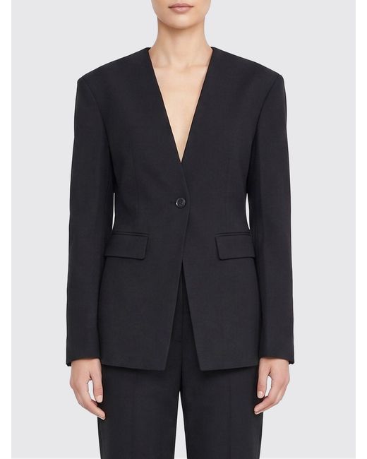Nanushka Blue Cropped Single-Breasted Silk-Blend Blazer