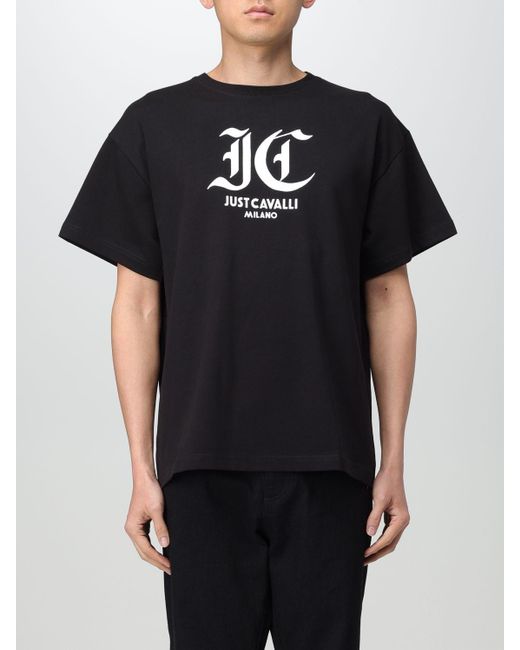T-shirt Monogram di Just Cavalli in Black da Uomo