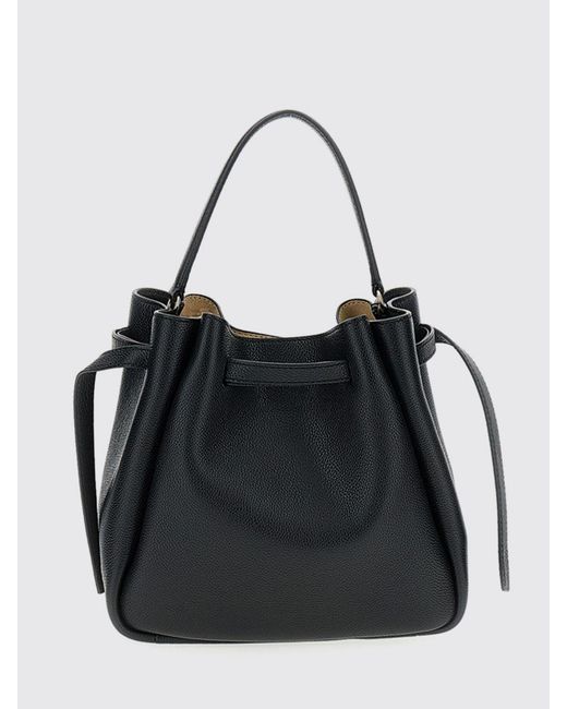 Tory Burch Black Romy Grained Leather Bucket Bag